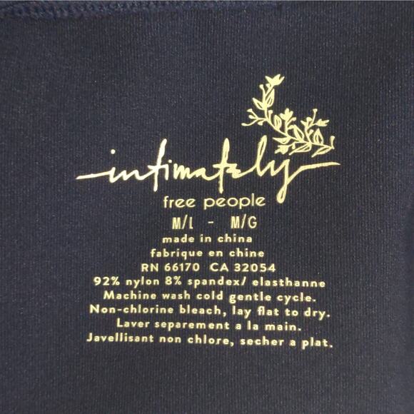 Free People Scoop Neck Crop Top Navy Sleeveless Cropped Brami M/L New - Picture 5 of 8